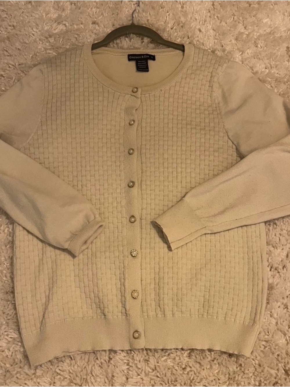 Emerson & Zoe pearl detail yellow sweater